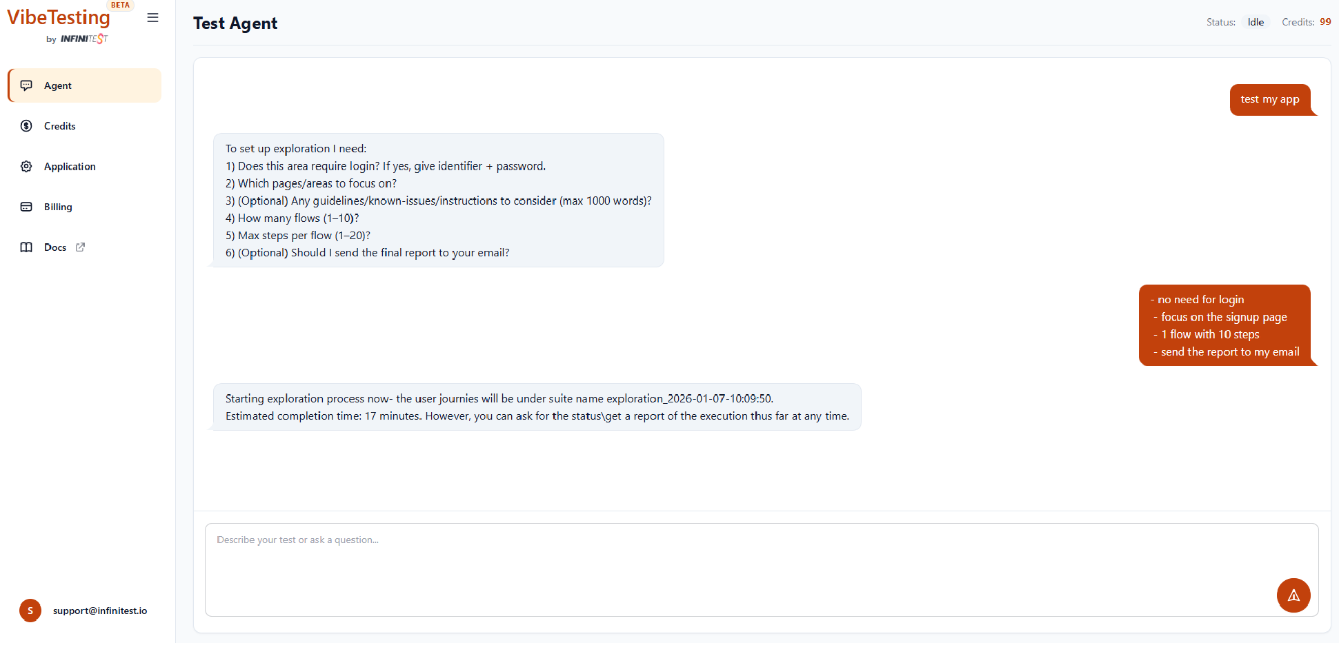 Running-tests screenshot